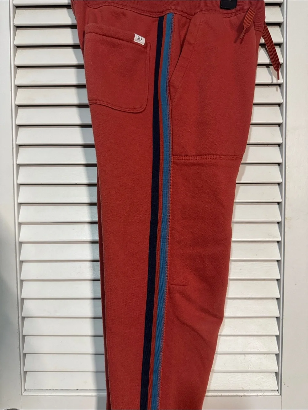GAP Kids Orange Hoodie & Jogger Set with Blue Stripe